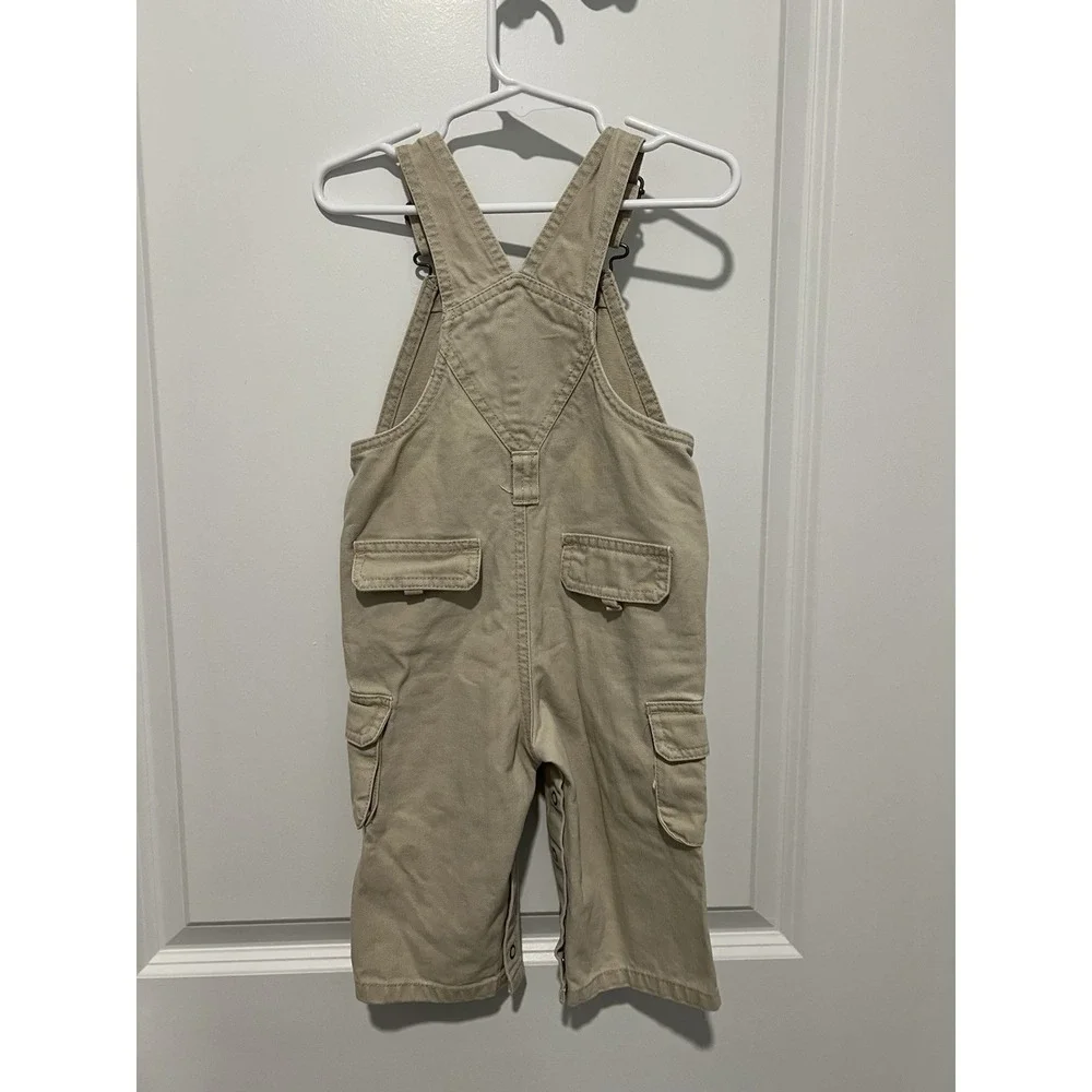 Vintage‎ Old Navy Baby Overalls Khaki Size 12-18 Months Pockets